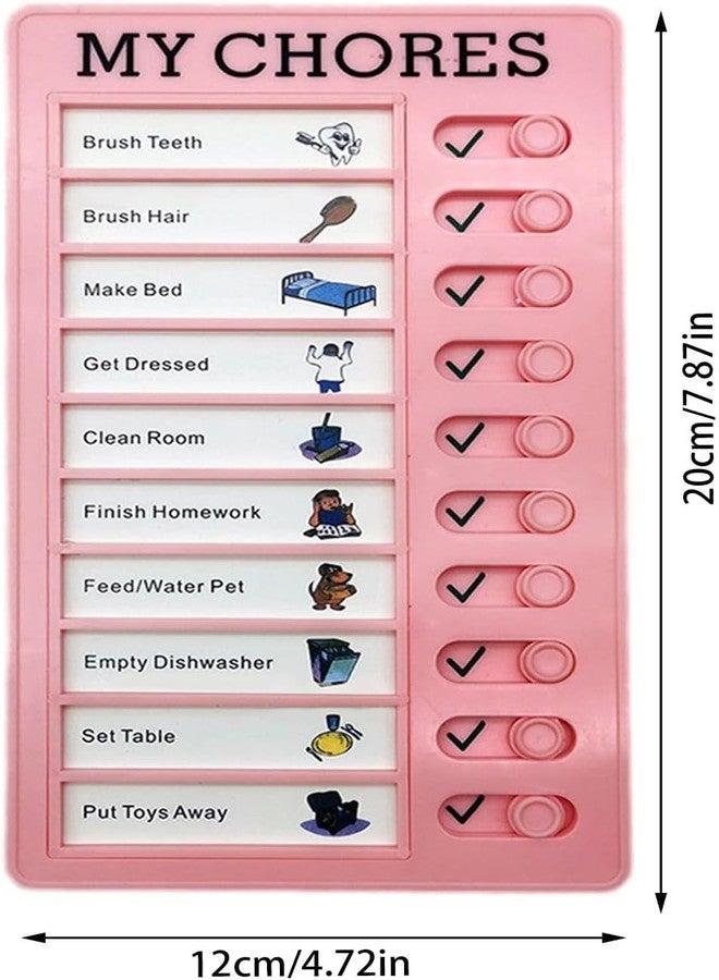 TANUVIN Chore Chart Memo Checklist Board Daily to Do List Planner Check for Kids Adults Multiple Items and Form Good Habit - (Pink-2 Board with 4 Sheet) - Image 3
