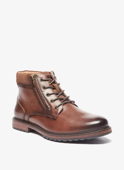 لي كوبر Men's Solid Chukka Boots with Zip Closure
