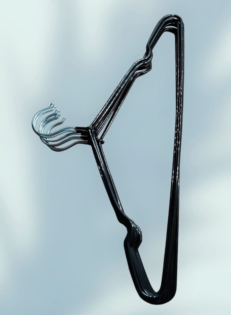 Metal Hangers For Shirt Coat Trousers Strong Anti Slip And Space Saving Rubber Coated 40 Cm Black 10 Black 40cm - Image 1