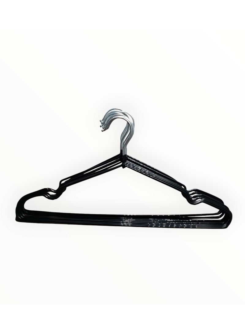 Metal Hangers For Shirt Coat Trousers Strong Anti Slip And Space Saving Rubber Coated 40 Cm Black 10 Black 40cm - Image 2