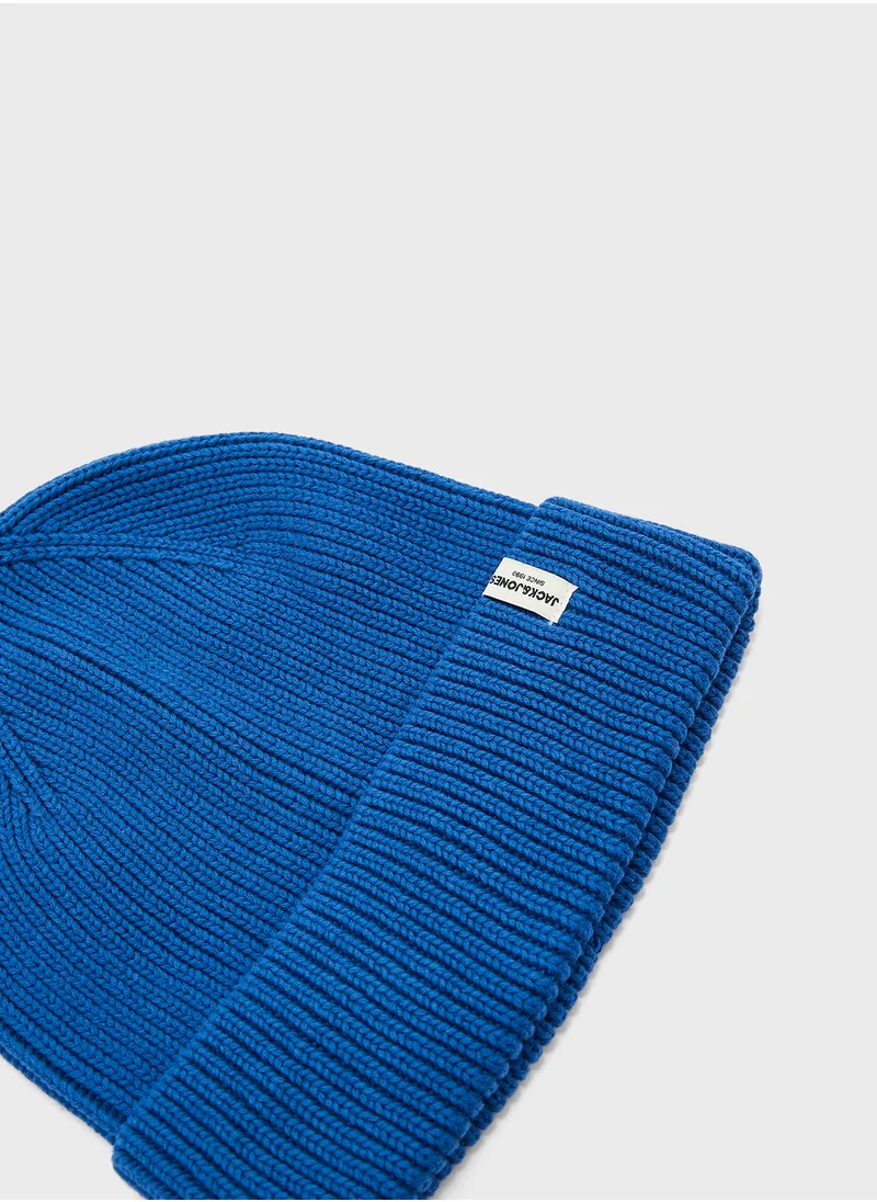 جاك اند جونز Logo Print Knitted  Beanies