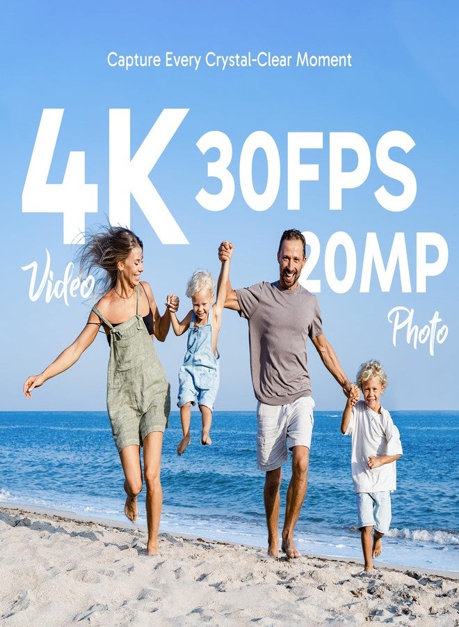 AKASO Brave 4 Action Camera 4K 30fps with 64GB MicroSD Card Bundle 20MP Ultra HD 131FT Waterproof Underwater Camera EIS WiFi Remote Control 5X Zoom Sport Cameras with Bicycle Accessories Kit - Image 2