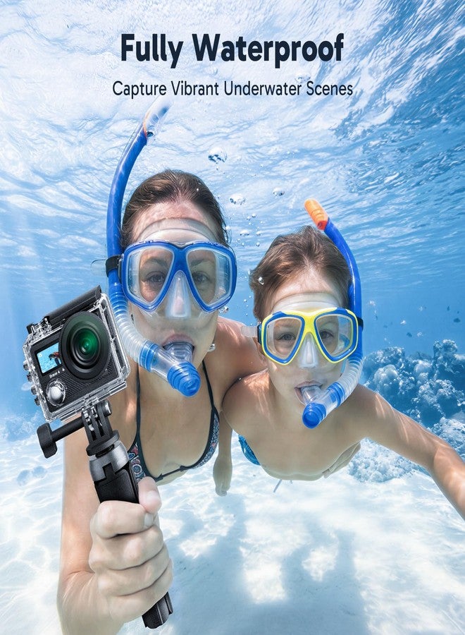 AKASO Brave 4 Action Camera 4K 30fps with 64GB MicroSD Card Bundle 20MP Ultra HD 131FT Waterproof Underwater Camera EIS WiFi Remote Control 5X Zoom Sport Cameras with Bicycle Accessories Kit - Image 4