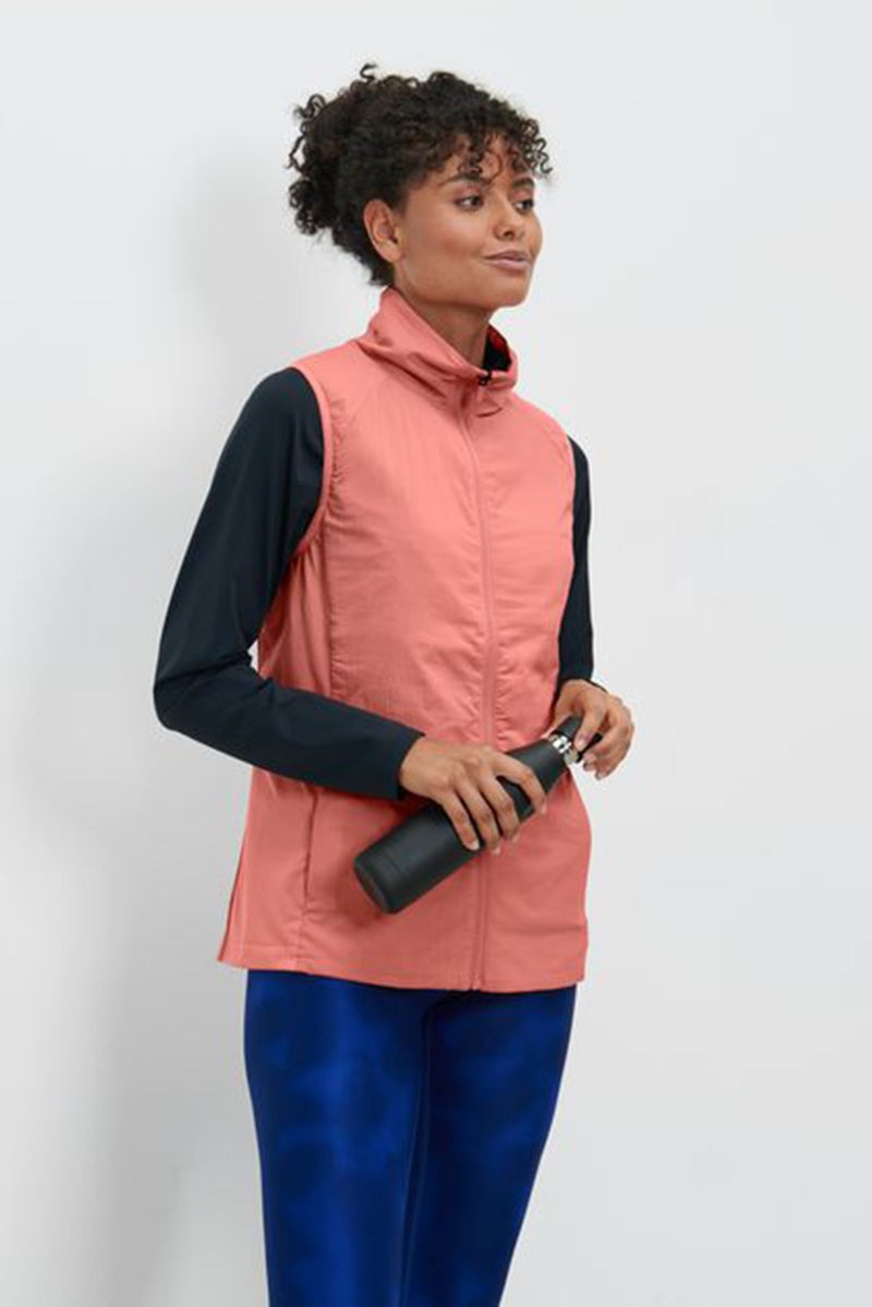 Tchibo Women Sportswear Fit Sleeveless Running Vest Jacket, Pink - Image 1