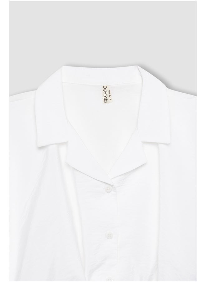 DeFacto - Girl Cropped Fit Woven Short Sleeve Shirt - Image 1