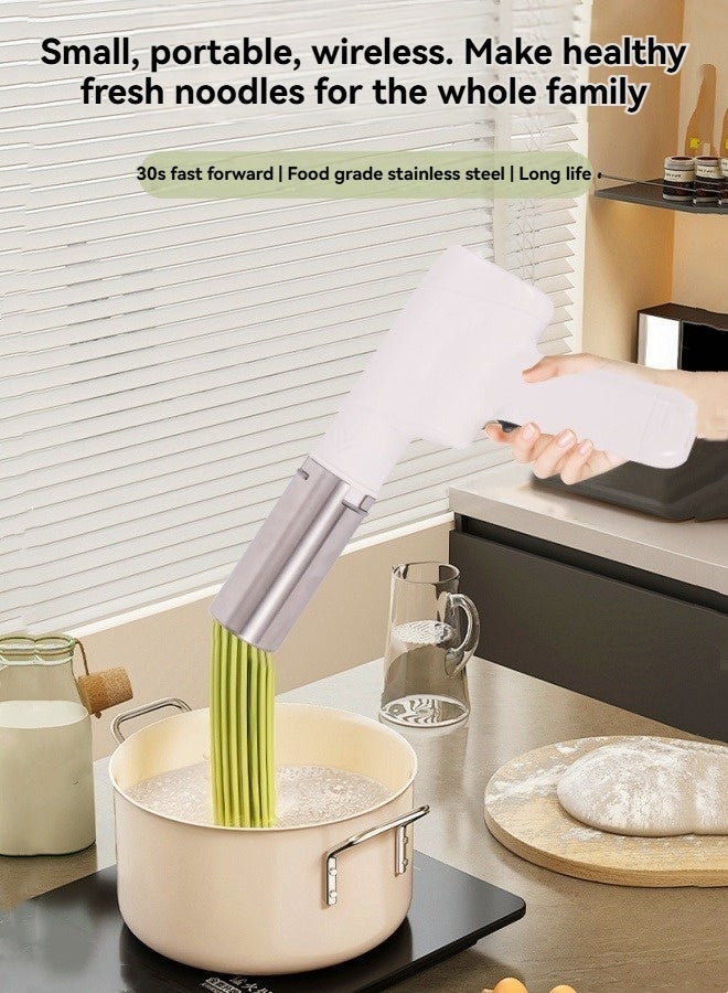 إم مياويان صانعة المعكرونة الكهربائية المحمولة، صانعة النقانق محلية الصنع، صانعة المعكرونة اللاسلكية 5 في 1 مع قوالب وقاطع المعكرونة، مصنوعة من الفولاذ المقاوم للصدأ 304 الآمن غذائيًا وسهل التنظيف. - Image 1