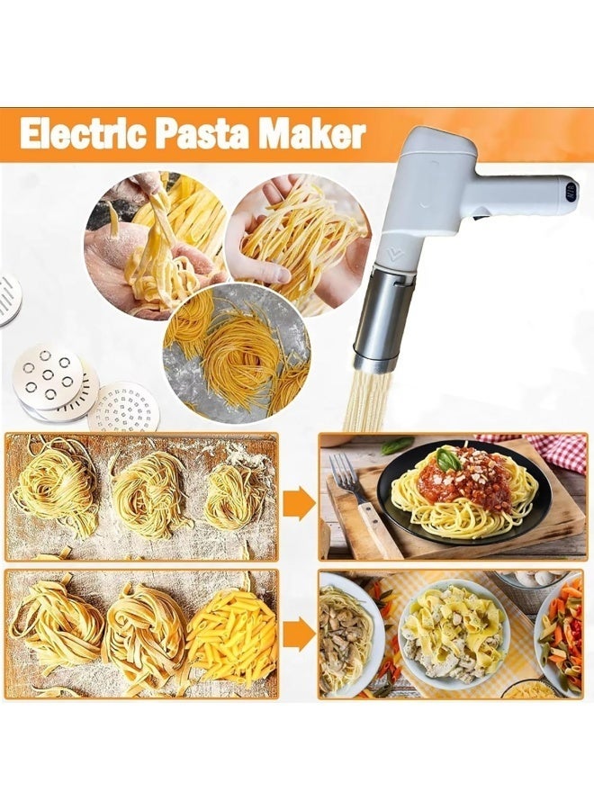 إم مياويان صانعة المعكرونة الكهربائية المحمولة، صانعة النقانق محلية الصنع، صانعة المعكرونة اللاسلكية 5 في 1 مع قوالب وقاطع المعكرونة، مصنوعة من الفولاذ المقاوم للصدأ 304 الآمن غذائيًا وسهل التنظيف. - Image 5