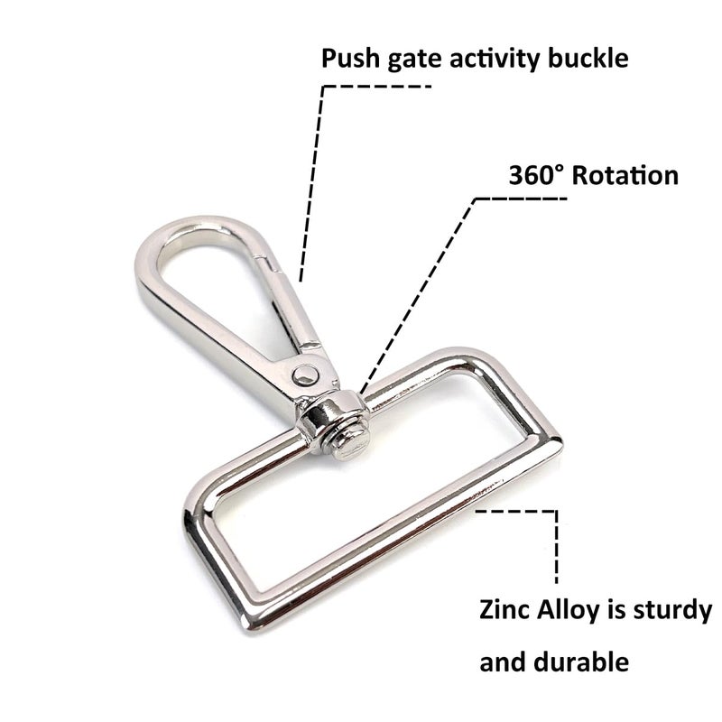 VersaKits 15 Pcs 1 Inch Purse Hardware Silver Heavy Duty Swivel Snap Hooks D Rings for Purse and Tri-glide Slide Buckles for Bag Straps Dog Collars Leash Lanyard - Image 4