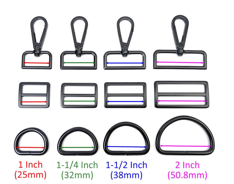 VersaKits 15 Pcs 1 Inch Purse Hardware Silver Heavy Duty Swivel Snap Hooks D Rings for Purse and Tri-glide Slide Buckles for Bag Straps Dog Collars Leash Lanyard - Image 2