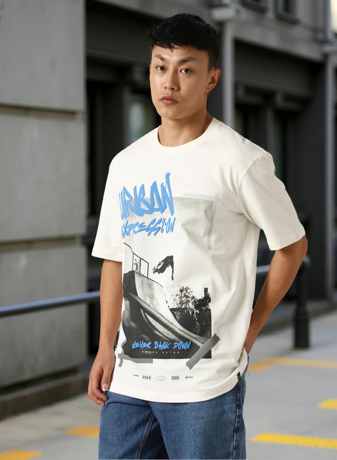 Hubberholme Men Printed Graphic Relaxed Fit T-Shirt - Image 1