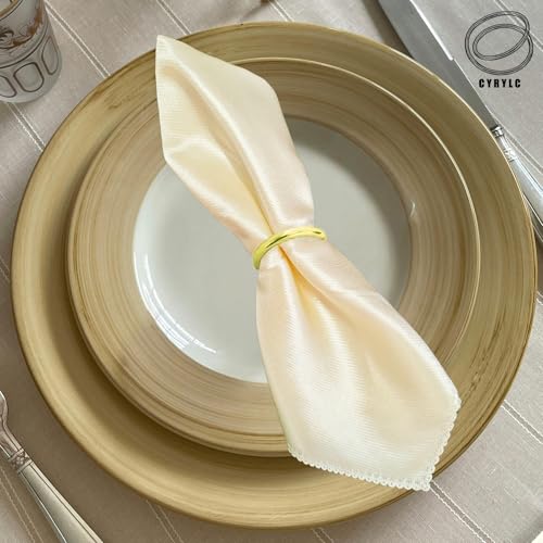 CYRYLC 10 Pcs Gold Napkin Rings - Metal Napkin Ring(Round) Stainless Steel Napkin Rings for Table Settings Wedding Christmas Party Dinner Table - Image 3