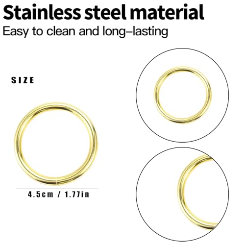 CYRYLC 10 Pcs Gold Napkin Rings - Metal Napkin Ring(Round) Stainless Steel Napkin Rings for Table Settings Wedding Christmas Party Dinner Table - Image 2