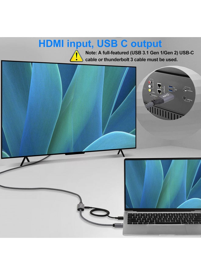 Elebase HDMI Male to USB-C Female Cable Adapter with USB C Power Cable,Uni-Directional HDMI (source) to Type C 3.1 (display) Converter,4K 60Hz Thunderbolt 3 Adapter for MacBook Pro,Microsoft Surface,Xreal Air  - Image 4