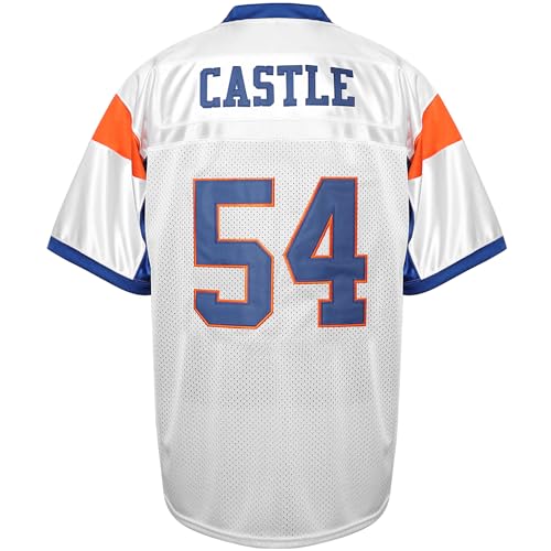 JKNAKN Blue Mountain State 54 Thad Castle Football Jersey Blue White (XXX-Large, White) - Image 2