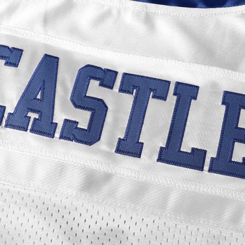 JKNAKN Blue Mountain State 54 Thad Castle Football Jersey Blue White (XXX-Large, White) - Image 5