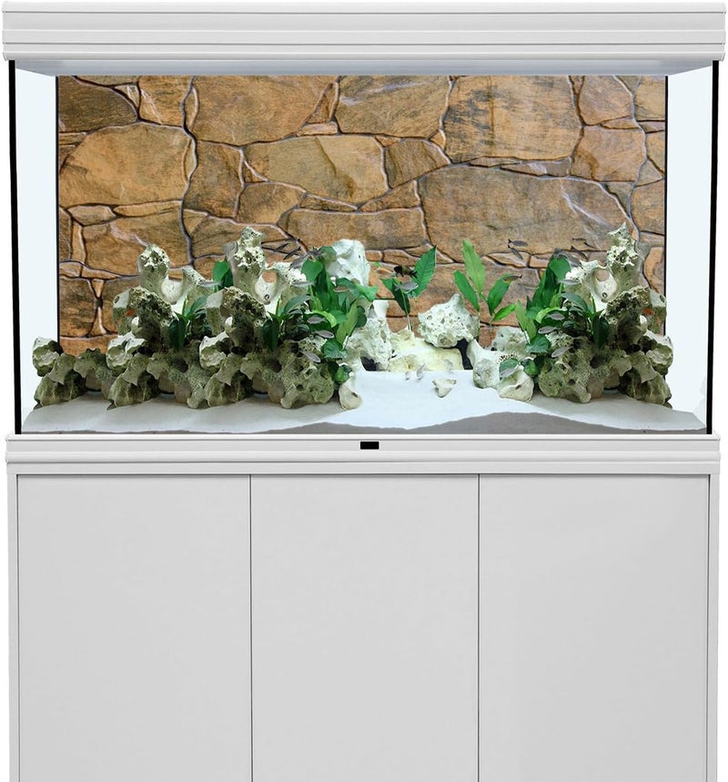 AWERT Stone Aquarium Background Rocky Fish Tank Background Rock Terrarium Background 36x18 inches Vinyl - Image 2