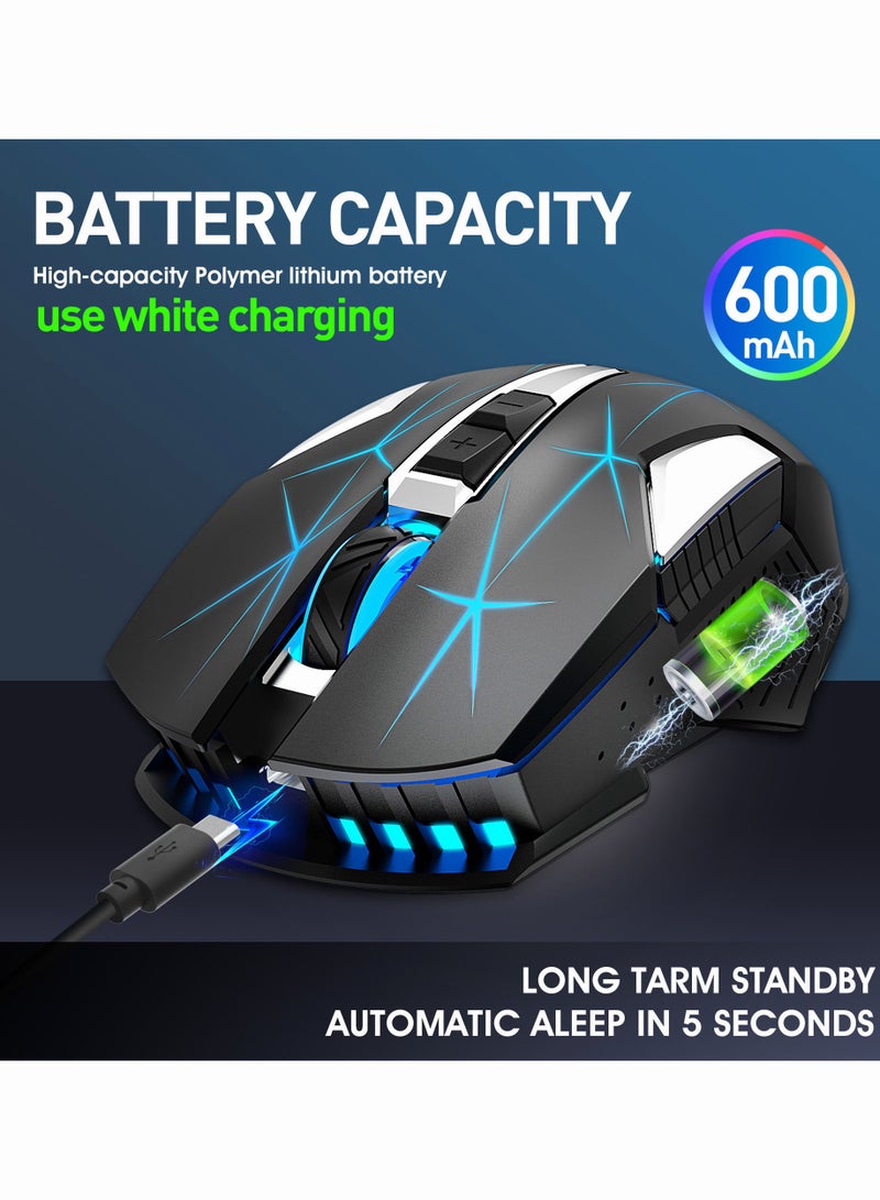 2.4G Wireless Mouse Rechargeable Wireless Gaming Mouse with 3 Adjustable DPI Suitable for Desktop Computers Laptops - Image 5