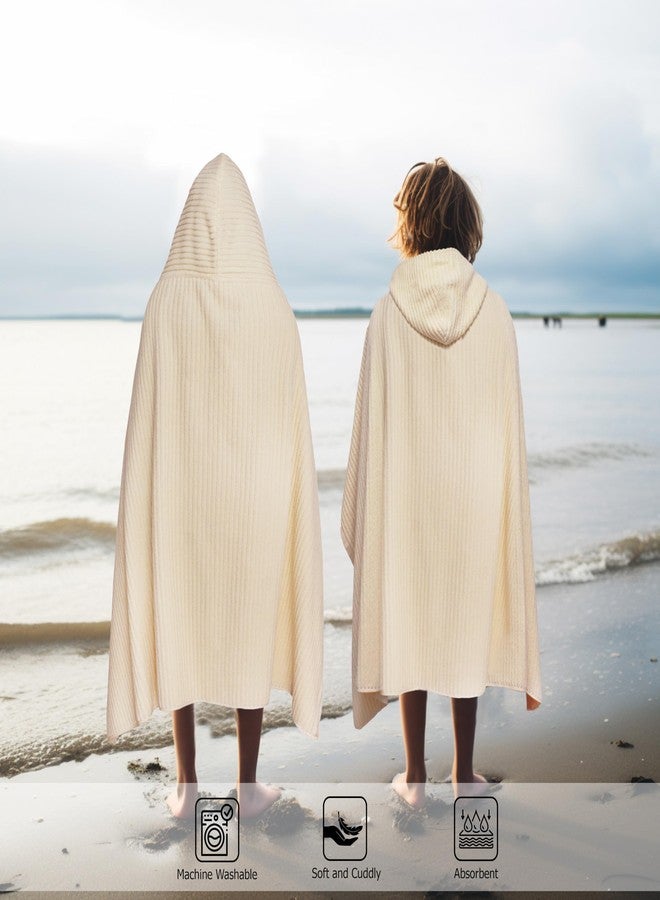 ORIGINAL KIDS Hooded Bath Towel Wrap - 100% Super Zero Twist Cotton - Large Oversized Hooded Kids Towel - Toddler Shower Pool Beach - Super Soft Absorbent Quick Dry - 30 x 52 inches - Banana Milkshake - Image 2