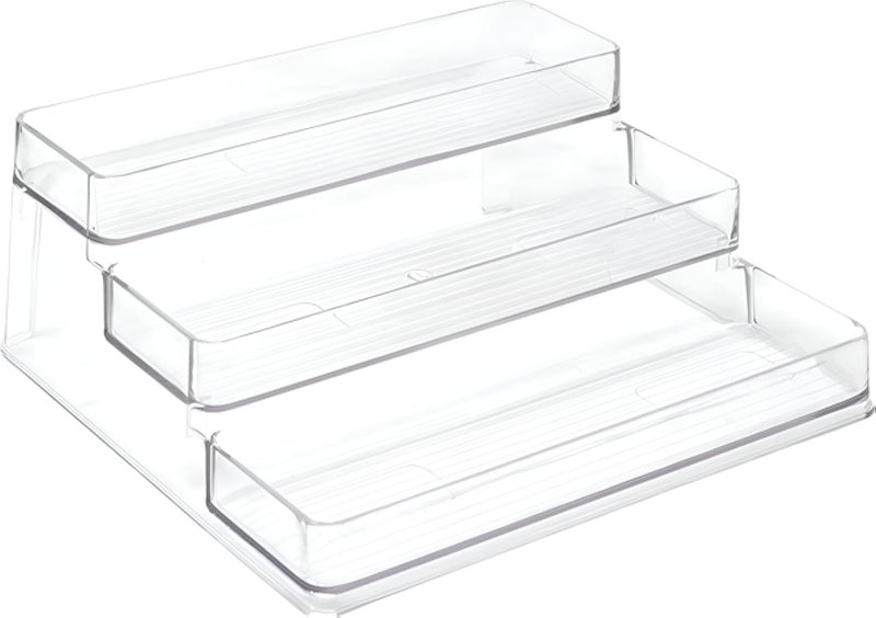 Acrylic Display Case - Elegant 3-Layer Transparent Stand for Perfumes, Makeup, Lipsticks, and Nail Polish Bottles, Holds Up to 12 Jars, Perfect for Organizing Beauty Products