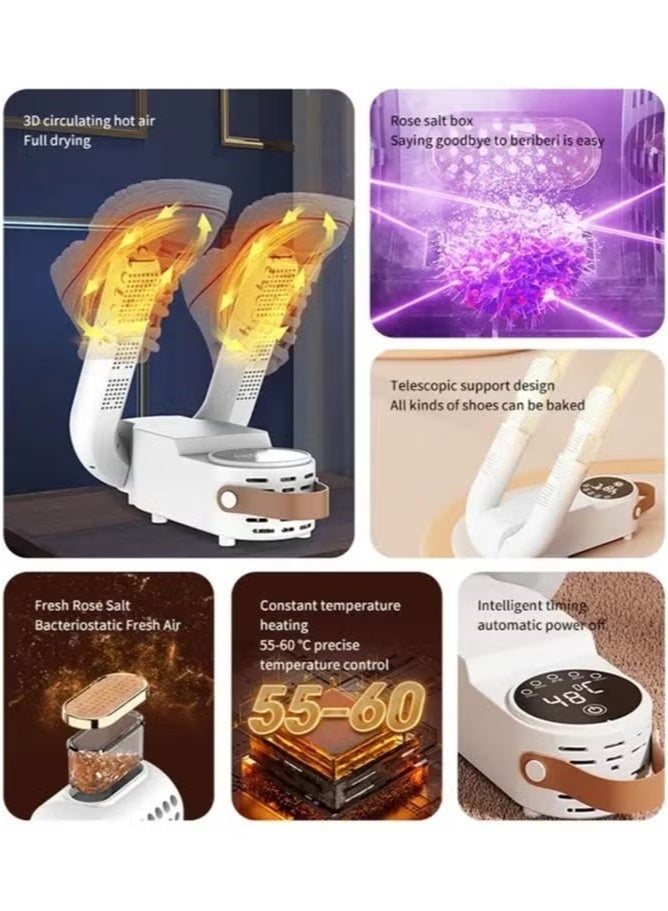 Hamzone Electric Shoe Dryer and Deodorizer, Foldable & Retractable Shoe Warmer with Hot Air Circulation, Adjustable Rack for Boots, Sneakers, Gloves – Fast Drying & Odor Control - Image 4