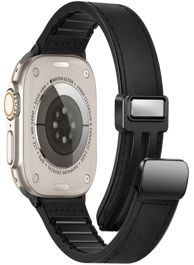 WestEagle أساور جلدية مغناطيسية من WestEagle متوافقة مع ساعات Apple Watch مقاسات 49 مم، 46 مم، 45 مم، 44 مم، 42 مم (S3/2/1) للرجال والنساء، مصنوعة من الجلد الطبيعي مع مشبك مغناطيسي لساعات iWatch Ultra 1/2/3 Series SE11/10/9/8/7/6/5/4/3/2/1 - Image 1