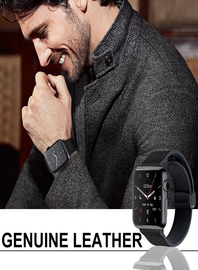 WestEagle أساور جلدية مغناطيسية من WestEagle متوافقة مع ساعات Apple Watch مقاسات 49 مم، 46 مم، 45 مم، 44 مم، 42 مم (S3/2/1) للرجال والنساء، مصنوعة من الجلد الطبيعي مع مشبك مغناطيسي لساعات iWatch Ultra 1/2/3 Series SE11/10/9/8/7/6/5/4/3/2/1 - Image 2