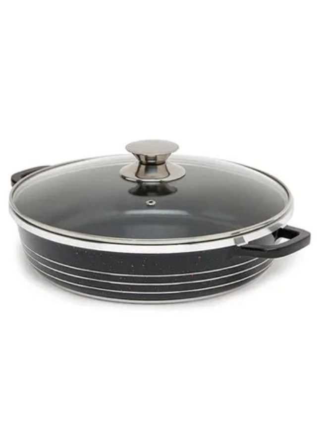 DESSINI طاجن غير لاصق ضحل 36 سم أسود/شفاف - Image 1