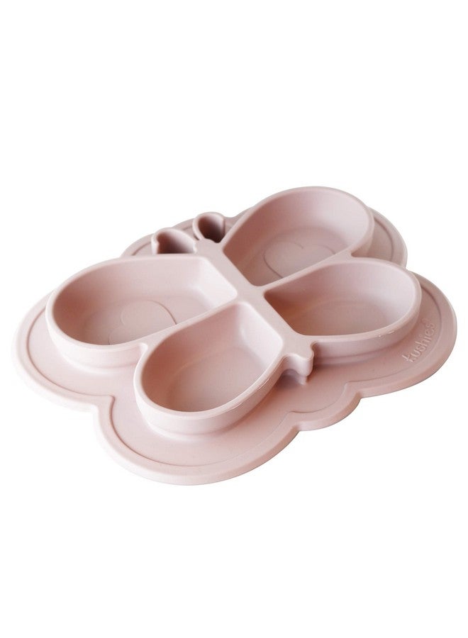 كوشيز طبق كوشيز سيليبلات المقسم المصنوع من السيليكون غير القابل للكسر والممتع مع خاصية الشفط للأطفال والرضع - آمن للاستخدام في غسالة الأطباق والميكروويف، وللأطفال - لون وردي - Image 2