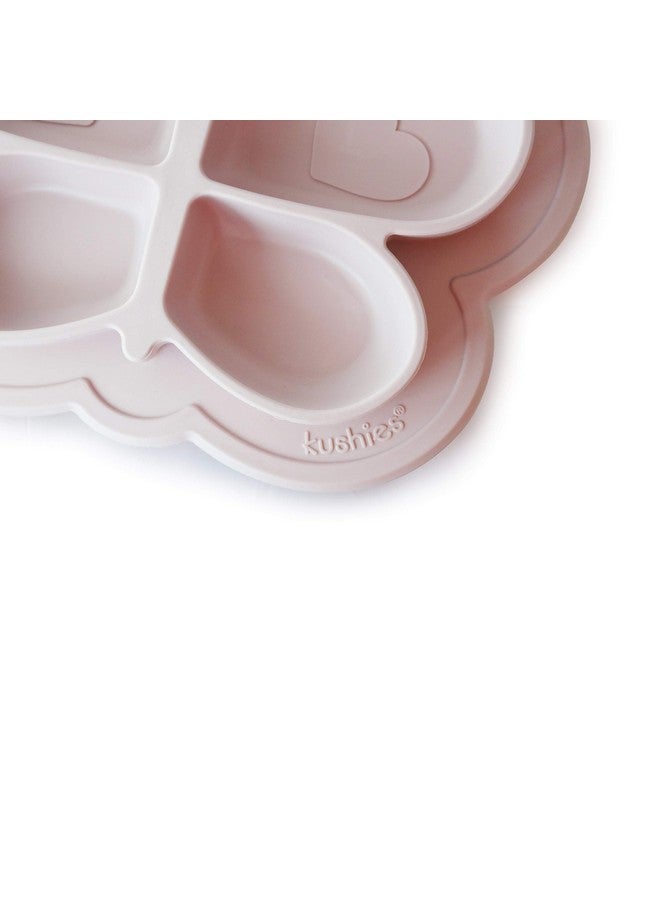 كوشيز طبق كوشيز سيليبلات المقسم المصنوع من السيليكون غير القابل للكسر والممتع مع خاصية الشفط للأطفال والرضع - آمن للاستخدام في غسالة الأطباق والميكروويف، وللأطفال - لون وردي - Image 1