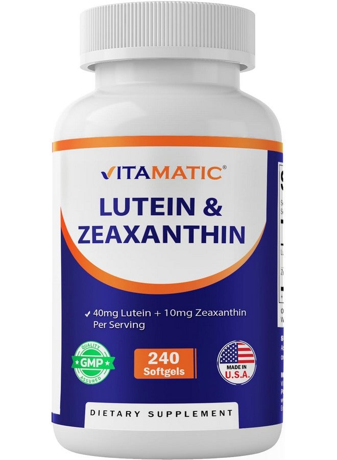Vitamatic Lutein 40mg with Zeaxanthin 10mg, Eye Health Support Supplement, 240 Softgels - Image 1