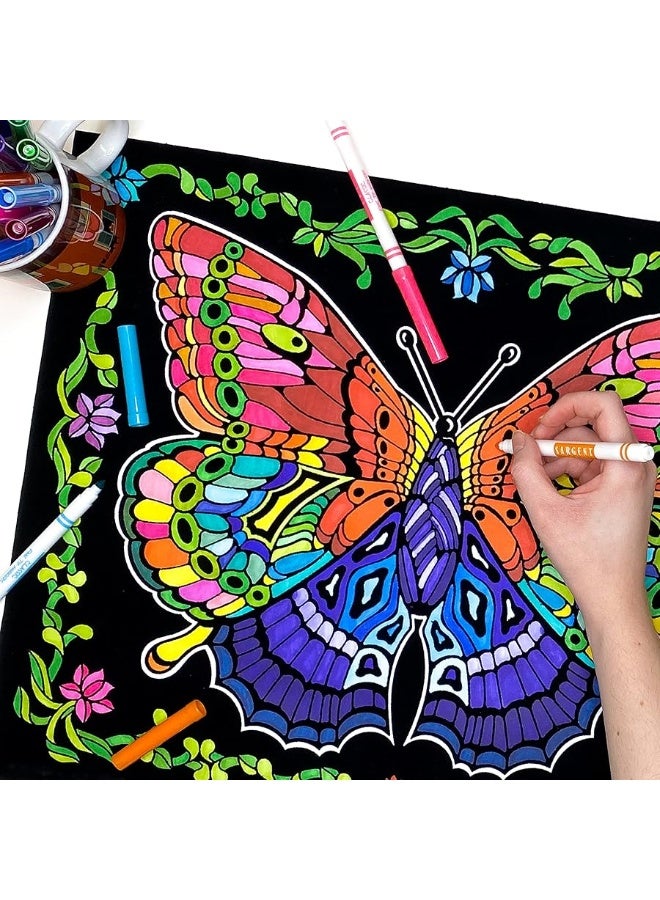 Stuff2Color Geo Butterfly - Fuzzy Coloring Poster - Includes 3 Designs to Color (1 Large, 2 Small) - for Kids, Toddlers, Kids, Teens and Adults [Beautiful Arts and Crafts Project for All Ages] - Image 2