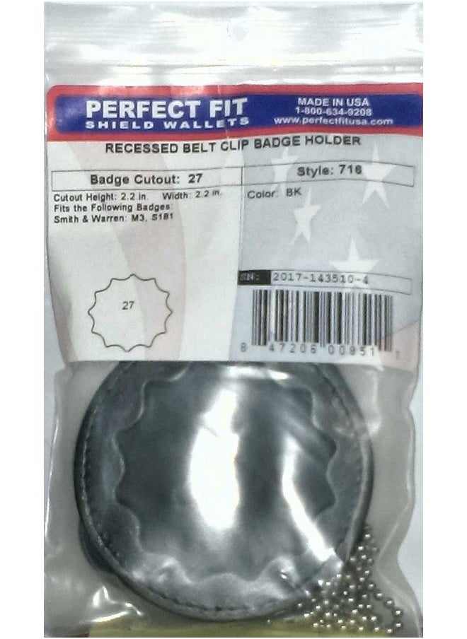 Nypd Lt Or Ny Dept Of Corrections Belt Clip Badge Holder With Pocket And Chain (Cutout Pf27, Height 2.2 Inches)