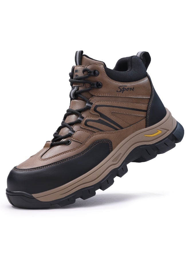 Men's steel-toe safety shoes, lightweight and comfortable, puncture-proof and slip-resistant, wear-resistant and durable, comfortable for long periods of standing, lightweight and breathable, work shoes that can also be worn as fashionable athletic shoes. - Image 1
