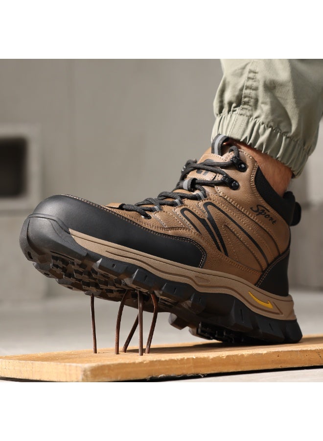 Men's steel-toe safety shoes, lightweight and comfortable, puncture-proof and slip-resistant, wear-resistant and durable, comfortable for long periods of standing, lightweight and breathable, work shoes that can also be worn as fashionable athletic shoes. - Image 2