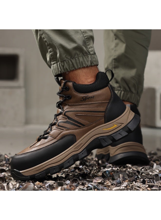 Men's steel-toe safety shoes, lightweight and comfortable, puncture-proof and slip-resistant, wear-resistant and durable, comfortable for long periods of standing, lightweight and breathable, work shoes that can also be worn as fashionable athletic shoes. - Image 5