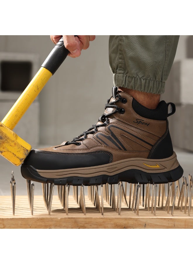 Men's steel-toe safety shoes, lightweight and comfortable, puncture-proof and slip-resistant, wear-resistant and durable, comfortable for long periods of standing, lightweight and breathable, work shoes that can also be worn as fashionable athletic shoes. - Image 4