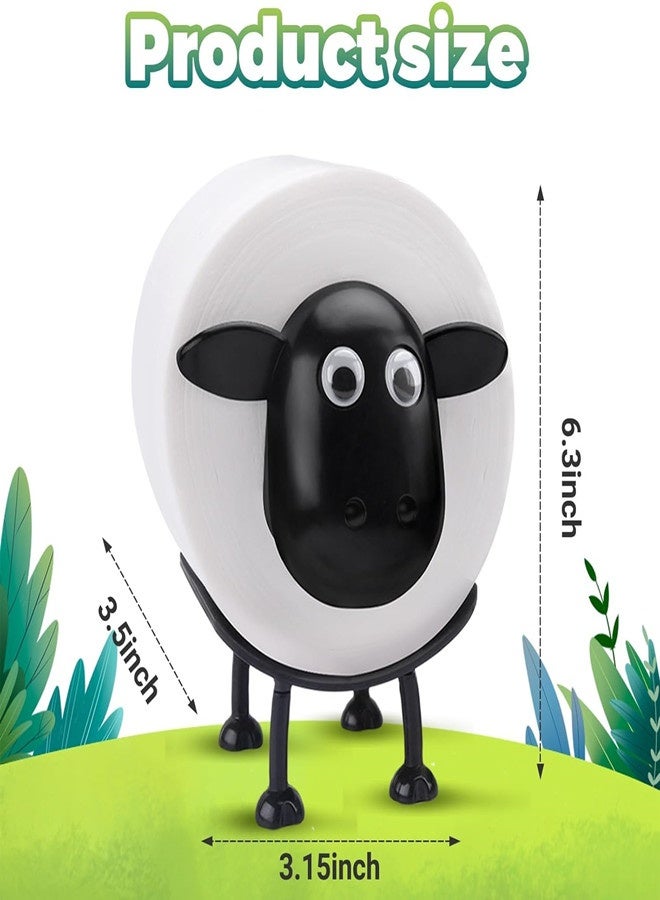 أوساويك غنم حامل دحرجة ورق، حامل تخزين ورق مناديل، حامل دحرجة غنم أسود مطبوع ثلاثي الأبعاد، سلة جبل حائط منديل للحمام، هدية من البيت الأبيض وديكر الحمام - Image 3