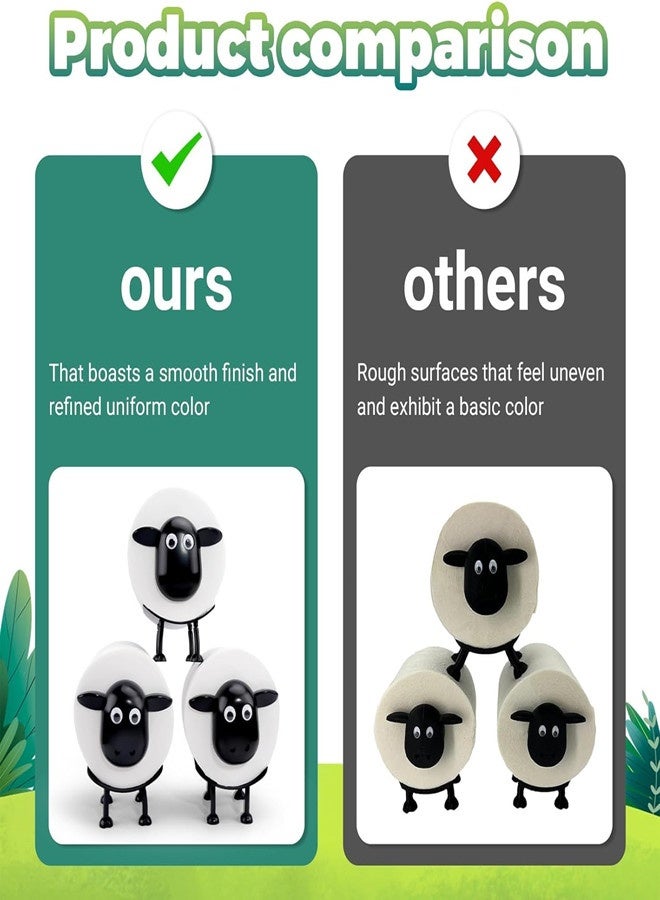 أوساويك غنم حامل دحرجة ورق، حامل تخزين ورق مناديل، حامل دحرجة غنم أسود مطبوع ثلاثي الأبعاد، سلة جبل حائط منديل للحمام، هدية من البيت الأبيض وديكر الحمام - Image 4