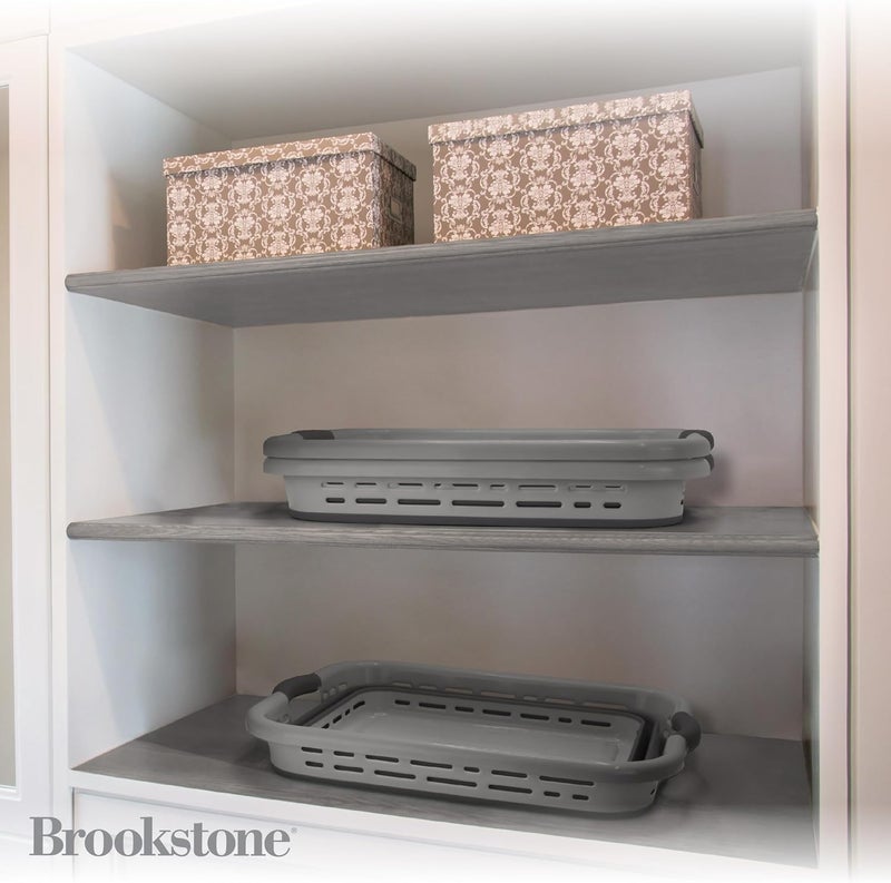 Brookstone , 11 GALLONS - [OUR LARGEST BASKET EVER] 24" Collapsible Laundry Basket, Comfort Non-Slip Grip Handles, Minimalist Space Saving Design, Portable Pop-Up Hamper, [BPA FREE] Dark Grey - Image 3