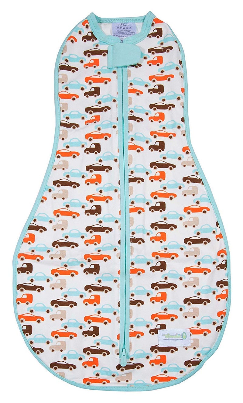 Woombie Original Baby Swaddling Blanket Soothing Cotton Baby Swaddle with Zipper Wearable Newborn Blanket Boys and Toys 513 lbs
