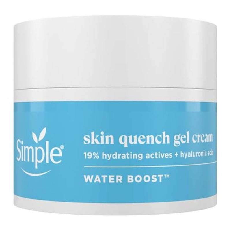 Simple Water Boost Skin Quench Gel Face Cream with 19% Hydrating Actives and Hyaluronic Acid Moisturiser for Dry Skin 50 ml - Image 1