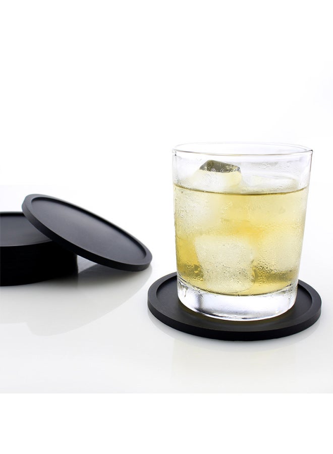 Direct Supply 10cm Round Black Gray Silicone Coaster With Anti-overflow Ring Heat-resistant Coaster Food Grade Non-slip Coaster-Color:Gray-Specifications:10cm*0.3cm  - Image 2