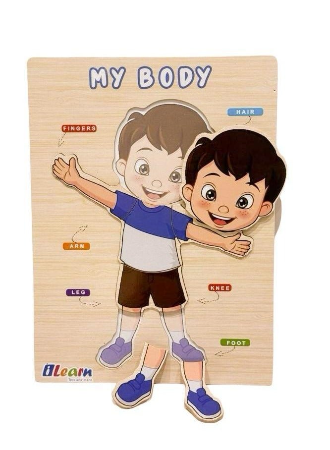 iLearn Boy body clothes wooden puzzle - Image 1