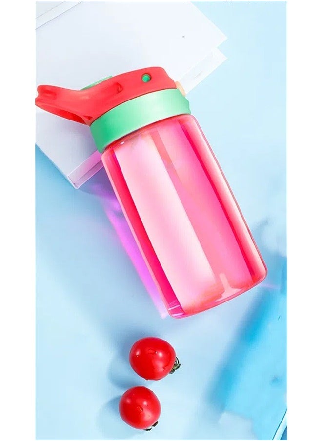 yongsheng Creative Cartoon Water Bottle With Straw Pink/Blue， Kids Water Bottle, 480ml  - Image 4