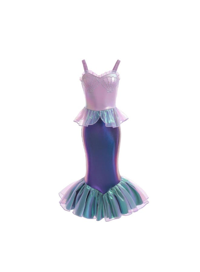 NIBEMINENT Mermaid princess dress collection, Ariel wig children's mermaid fishtail dress, European and American style children's dress - Image 1