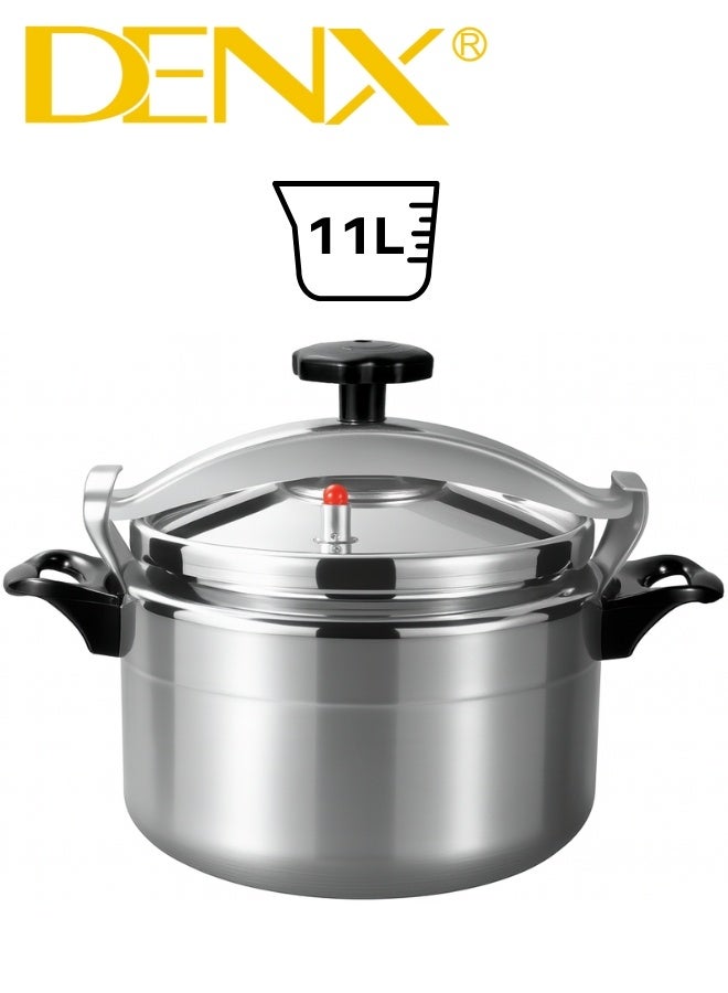 Denx DX3427 Original 11L Aluminum Pressure Cooker with 28cm Diameter, Modern and Elegant Design Featuring Secure Locking Lid, Innovative Safety System with Smart Pressure Valve Preventing Bursting, Strong Single Bottom Ensuring Even Heat Distribution for Fast and Healthy Cooking, Perfect for All Types of Meals and Large Families in Stylish Contemporary Kitchens - Image 2