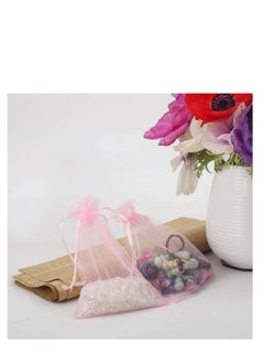 MARKQ Organza Bags with Drawstrings, 9X12 cm Jewelry Pouches Baby Shower Eid Wedding Party Favor Bags (Light Pink, 100 Pieces)  - Image 5