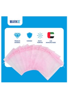 MARKQ Organza Bags with Drawstrings, 9X12 cm Jewelry Pouches Baby Shower Eid Wedding Party Favor Bags (Light Pink, 100 Pieces)  - Image 3