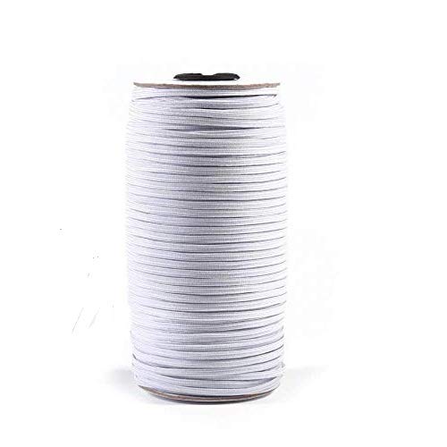 Aakriti Aakriti 4MM White Elastic Cord Earloop for face mask - Elastic Loop Ear Rope Stretch Flat String Craft Project Bracelet String Trim for Crafting,Hanging, Mask Making 100 Meter - Image 1