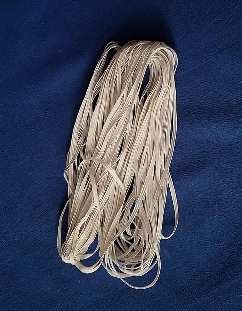 Aakriti Aakriti 4MM White Elastic Cord Earloop for face mask - Elastic Loop Ear Rope Stretch Flat String Craft Project Bracelet String Trim for Crafting,Hanging, Mask Making 100 Meter - Image 3